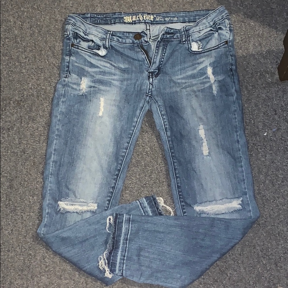 Ripped blue jeans